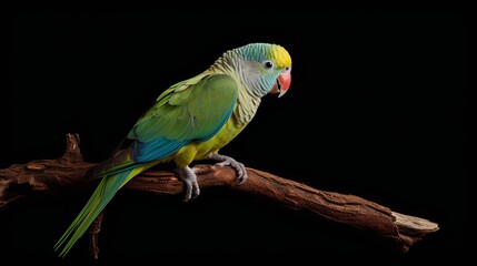 Curious Parakeet Hopping From