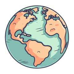 world map icon on white background