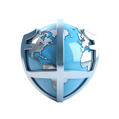 3D cartoon earth, safety symbol of planet earth, suitable for banners, information graphics or websites, image generated by Ai