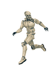 robot test is running and looking back