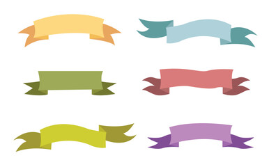 Vector set of colorful ribbons, simple ribbon design