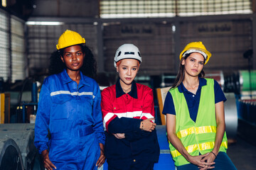 Foreman or worker work at factory site check up machine or products in site.