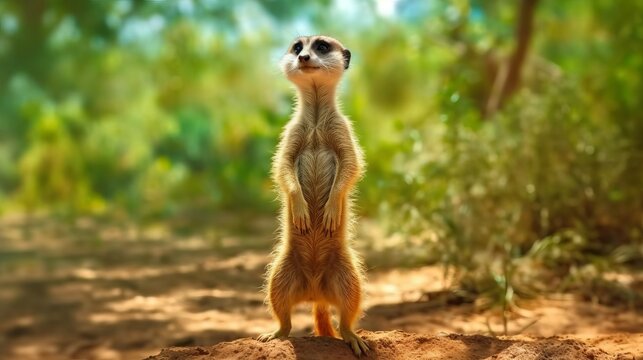 A cute meerkat standing guard. AI generated