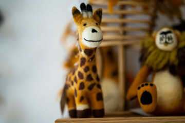 Felt animal toys, and finger puppet in a shop in Australia 