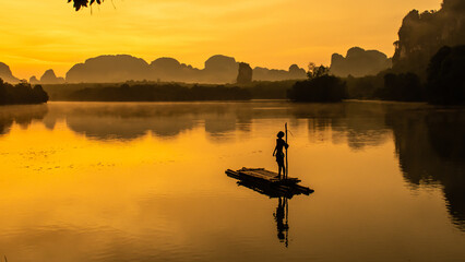 Landscape Nature View of Nong Thale Lake in Krabi Thailand