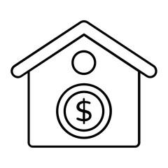 Home Loan Thin Line Icon