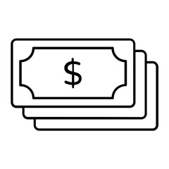 Money Thin Line Icon