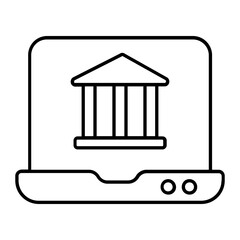 Online Banking Thin Line Icon
