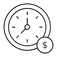 Time Value Thin Line Icon
