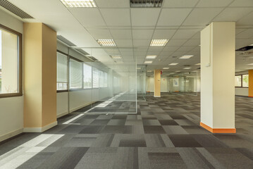 Interior of an office building with open spaces