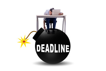 Deadline concept with bomb ready to explode