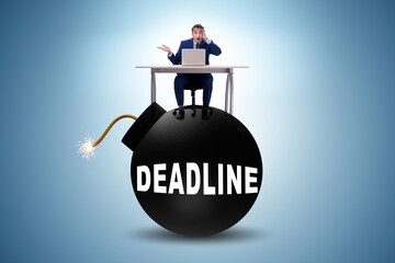 Deadline concept with bomb ready to explode