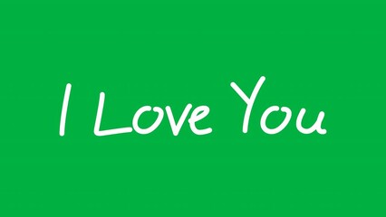 i love you writing. i love you text animation in black and white color with handwritten style on green screen background. easy to put into any video like mothers day, valentines day, womens day  - Powered by Adobe