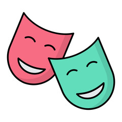 Theater Line Color Icon