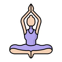 Yoga Line Color Icon