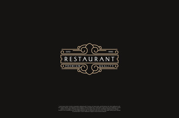 Old vinatage label ornament logo antique label decorations. Vector design element