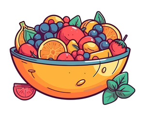 Fresh organic ripe fruits in a bowl