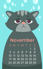 November Cat Calendar
