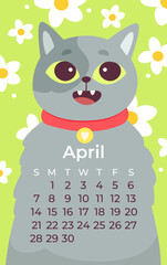 April Cat Calendar