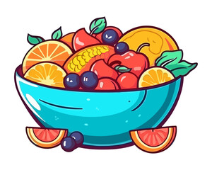 Fresh organic mixed fruits in a basket