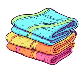Clean towels stacked in hygiene