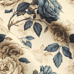 Fototapeta premium Tileable Vintage Floral Wallpaper