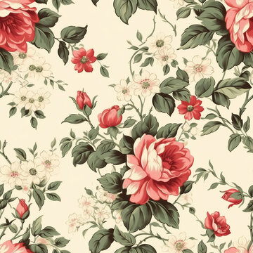 Tileable Vintage Floral Wallpaper