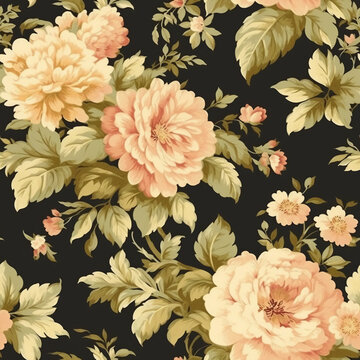 Tileable Vintage Floral Wallpaper