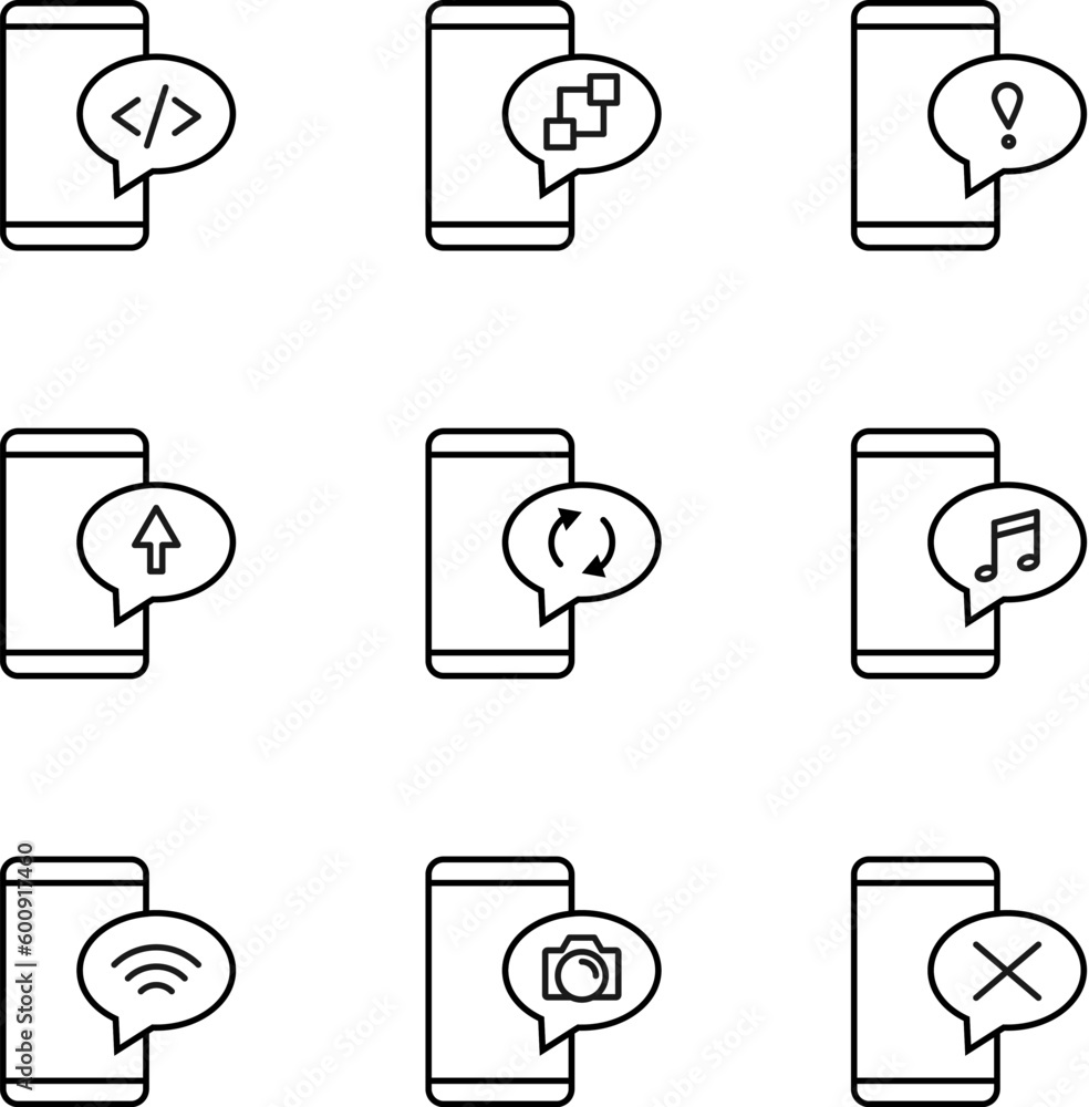 Poster vector outline signs and symbols drawn in flat style with black thin line. editable strokes. line ic