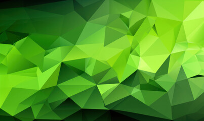 Abstract lime color background or wallpaper with polygons, triangles or concave geometries, Generative AI