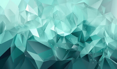 Abstract mint color background or wallpaper with polygons, triangles or concave geometries, Generative AI