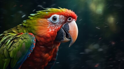 A playful parrot chattering away. AI generated
