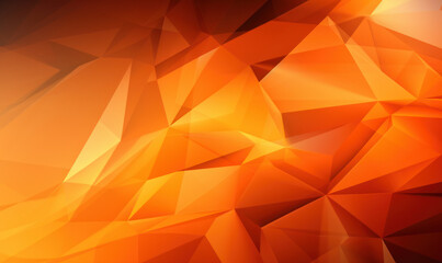 Abstract orange color background or wallpaper with polygons, triangles or concave geometries, Generative AI