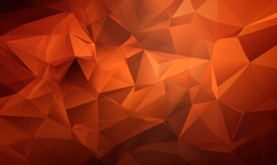 Abstract terracotta color background or wallpaper with polygons, triangles or concave geometries, Generative AI
