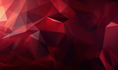 Abstract maroon color background or wallpaper with polygons, triangles or concave geometries, Generative AI - obrazy, fototapety, plakaty