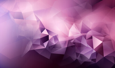 Abstract mauve color background or wallpaper with polygons, triangles or concave geometries, Generative AI