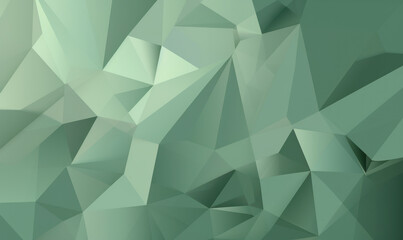 Abstract sage color background or wallpaper with polygons, triangles or concave geometries, Generative AI