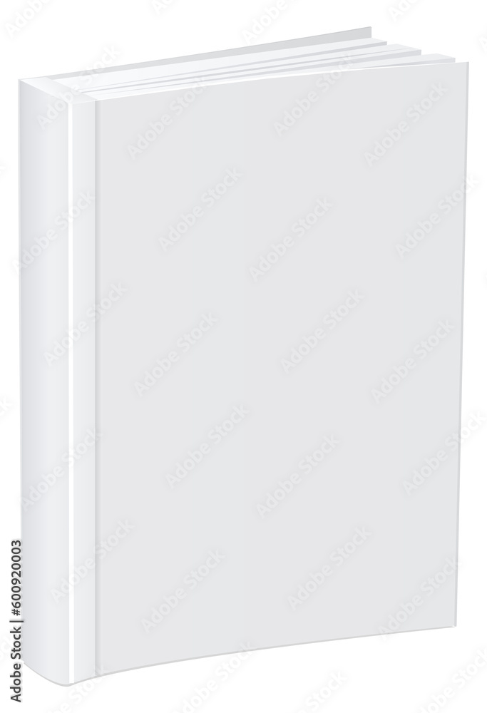 Poster White book mockup. Realistic blank hardcover front