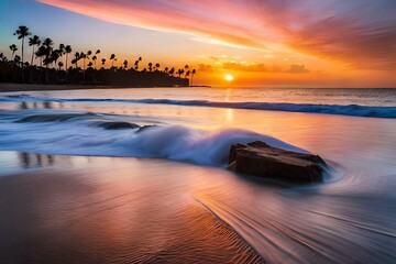 The twilight on someday and Sunset before night at the beach.