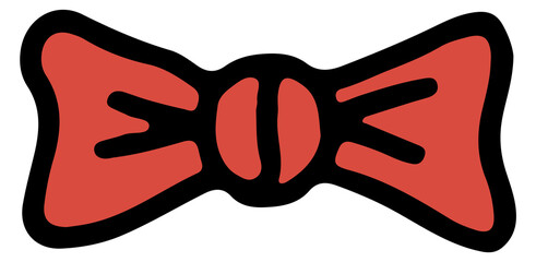 Fototapeta premium Red bow tie icon. Elegant male fashion