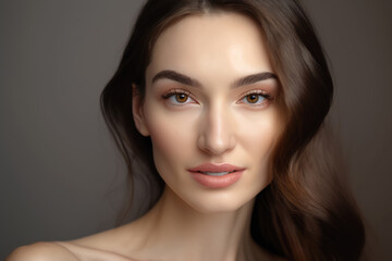 Naklejka premium Beautiful woman face , Generative Ai