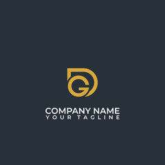 initials letter DG logo design vector .