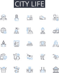 City life line icons collection. Glaciers, Ice, Snow, Mountains, Peak, Frost, Frozen vector and linear illustration. Icy,Crystal,Cold outline signs set