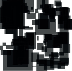 Monochrome abstract with many transparent rectangles