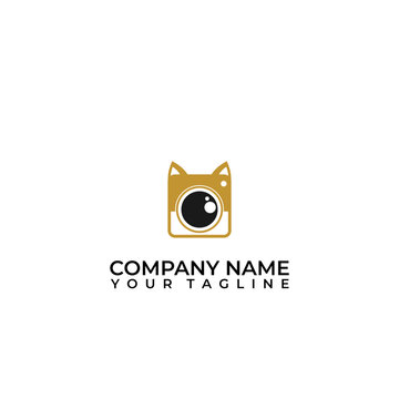 Dog Photography Logo Design Vector