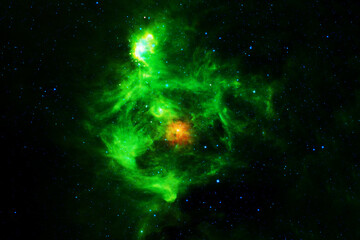 Green space nebula in far space. Elements of this image furnishing NASA.