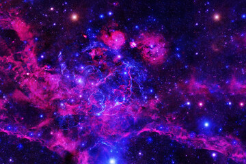 Blue space nebula in far space. Elements of this image furnishing NASA.