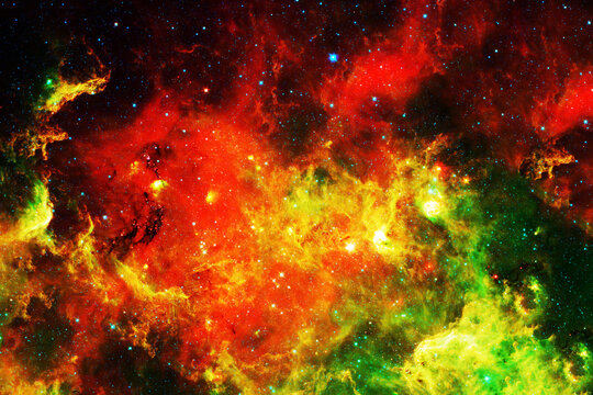 Green space nebula in far space. Elements of this image furnishing NASA.