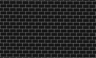 black brick wall texture. black brick wall background. black brick wall. abstract background. 3D background. 3D black brick wall