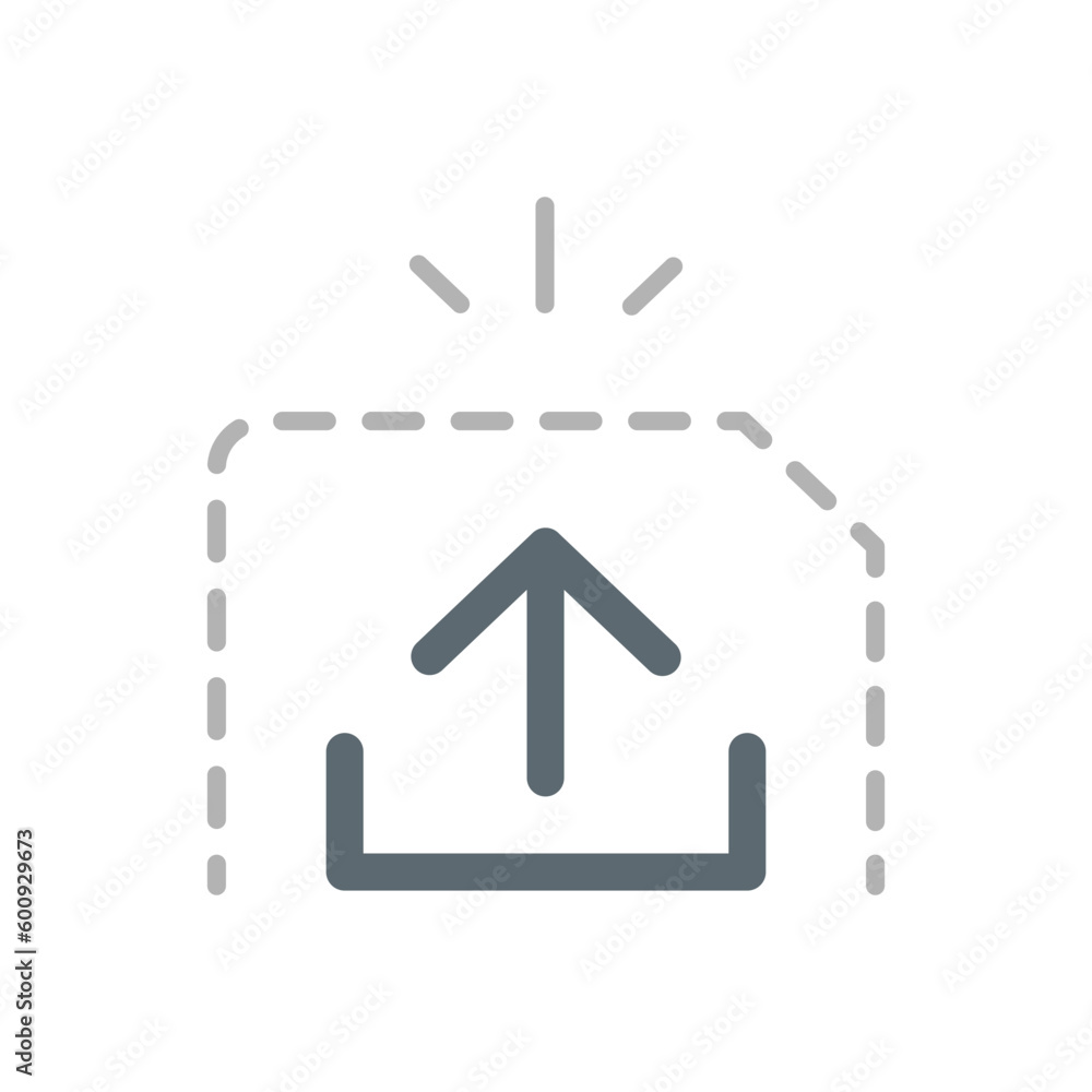 Poster upload document, data, file to folder. add button concept illustration line icon design vector eps10